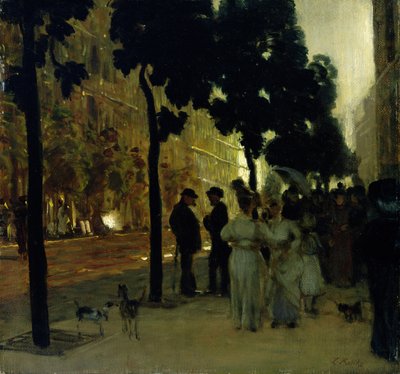 Hohenzollernstrasse in Kassel at Sunset by Louis Kolitz